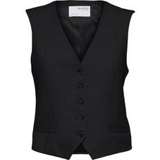 44 - Dame - Sort Veste Selected Femme Tailored Vest - Black