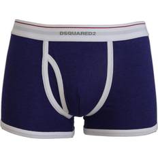DSquared2 Underbukser DSquared2 Blue White Logo Cotton Stretch Men Trunk Underwear IT5