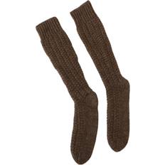 Dolce & Gabbana Uld Strømper Dolce & Gabbana Brown Wool Knit Calf Long Women Socks