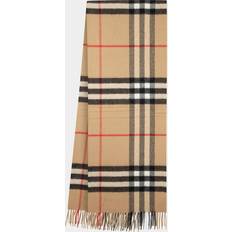 Burberry Dame Tøj Burberry Womens Archive Beige Giant Check Fringed Cashmere Scarf