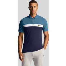 Guld Polotrøjer Lyle & Scott Mens Colour Block Polo Shirt in Navy