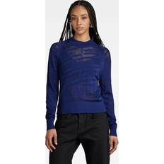 G-Star S Sweatere G-Star Pointelle Text Knitted Sweater blue Women
