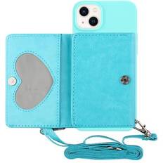 MTP Products Grå Mobiletuier MTP Products Heart Series Cover with Wallet and Strap for iPhone 14 Plus