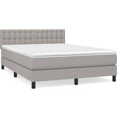 140 cm - Hvid Rammesenge vidaXL 3140377 Light Gray Rammeseng 144x203cm