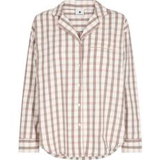 Brun - Dame Pyjamasser Homewear Flannel Shirt