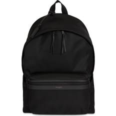 Saint Laurent Monogram Nylon & Leather Backpack Black 01