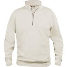 Fleecetrøjer & Piletrøjer - Unisex Overdele Clique Basic Half Zip Sweatshirt - Light Khaki