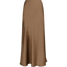 Beige Nederdele Neo Noir Vicky Heavy Sateen Skirt - Bronze