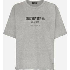 Dolce & Gabbana Bomuld Tøj Dolce & Gabbana Interlock Cotton T-Shirt melange_grey