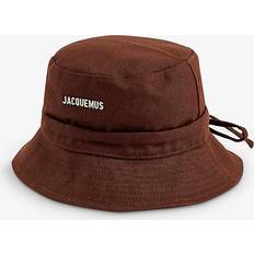 Brun - Dame - Lærred Hovedbeklædning Jacquemus Mens Brown Le Bob Gadjo Brand-plaque Cotton Bucket hat