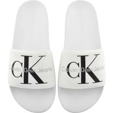 Calvin Klein Monogram Sliders White
