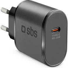 SBS 25W PD Vægoplader m. USB-C Sort