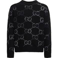 Gucci Sweatere Gucci Interlocking Gg Jacquard Wool Sweater Mens Black