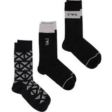 Emporio Armani Strømper Emporio Armani Loungewear Mens Black Eagles 3-Pack Short Sock