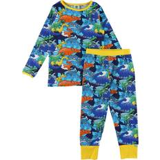 Småfolk Drenge Nattøj Småfolk Pyjamas Med Dinosaurprint Blue Atoll Blå 2-3 years