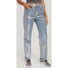 Only Straight leg jeans Blue Denim Silver Coating Onljaci Mw Silver Coated Jns Dn Jeans