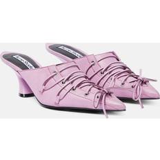 Acne Studios Højhælede sko Acne Studios Pink Lace-up Heel Mules 415 PINK IT