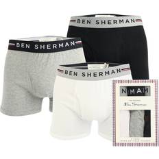Ben Sherman Undertøj Ben Sherman Men's Chase Pack Boxer Shorts Black/Grey/White 32/30/31