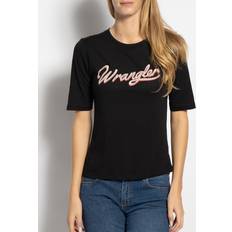 Wrangler Bomuld - Dame Overdele Wrangler Women's 3-4 Sleeve Tee Shirt, Black