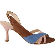 7 - Dame - Multifarvet Højhælede sko GIA COUTURE Multicolor Suede Leather Slingback Heels Sandals Shoes EU37/US6.5