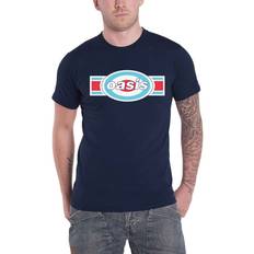 Oasis Lynlås Tøj Oasis T Shirt Band Logo Target Oblong new Official Mens Navy Blue