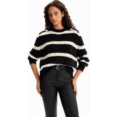 Desigual Oversized Overdele Desigual Oversize striped pullover BLACK