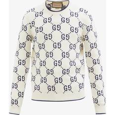 Gucci Sweatere Gucci GG-intarsia Cotton Sweater Mens Ivory Multi