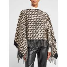 Valentino Overtøj Valentino Toile Iconographe Cashmere-Blend Poncho BEIGE NERO