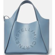 Stella McCartney Blå Tasker Stella McCartney Logo Grainy Alter Mat Shoulder Bag, Woman, Sky Blue Sky Blue U