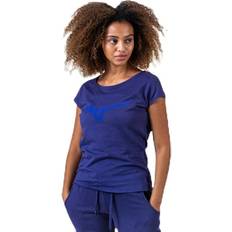 Mizuno Overdele Mizuno Heritage Tee Purple, Female, Tøj, T-shirt, Løb, Blå