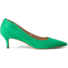 Ralph Lauren Adrienne Suede Point Toe Court Shoes, Green Topaz