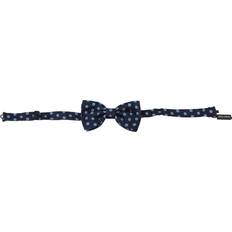 Dolce & Gabbana Bælter Dolce & Gabbana Blue Printed Adjustable Neck Papillon Men Silk Bow Tie