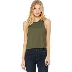 48 - Jersey Toppe BELLA CANVAS Women's Racerback Cropped Tank Heather Olive