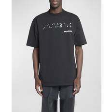 Balenciaga Herre T-shirts & Toppe Balenciaga Men's Hand Drawn T-Shirt Fit Black Black