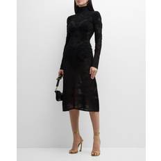 Balmain Viskose Kjoler Balmain Fine Knit Baroque Dress black