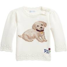 Polo Ralph Lauren Dame - L - Striktrøjer Sweatere Polo Ralph Lauren Cream Kids Dog-intarsia Knitted Cotton and Wool-blend Jumper 6-24 Months Months