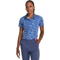Under Armour 50 - Dame Polotrøjer Under Armour Women's Playoff Printed Polo Hushed Blue Water Metallic Silver