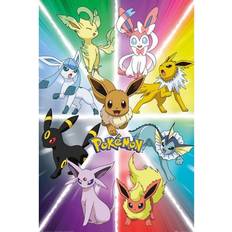 Pokémon Eevee Evolution Black Poster