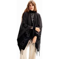 Desigual 36 Tøj Desigual Reversible logo poncho BLACK U