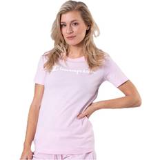 Champion Dame T-shirts & Toppe Champion Crewneck T-Shirt Pink, Female, Tøj, T-shirt, Lyserød