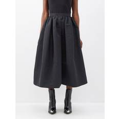 Alexander McQueen Nederdele Alexander McQueen Pleated-waist Faille Midi Skirt Womens Black