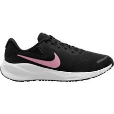 5 - Dame - Imiteret læder Løbesko Nike Revolution 7 W - Black/White/Medium Soft Pink