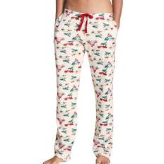 Calida Hvid Bukser & Shorts Calida Favourites Pants Christmas Edition White Pattern-2