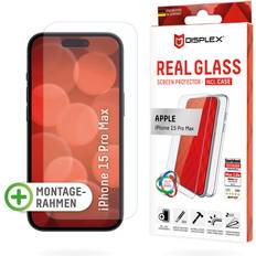 Displex Glas Mobiletuier Displex Panzerglas und Schutzhülle für Iphone 15 Pro Max Transparent