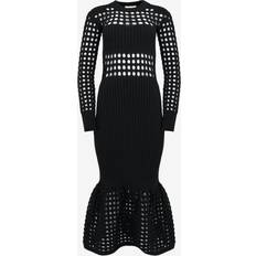 Alexander McQueen Kjoler Alexander McQueen Cotton-blend crochet midi dress black