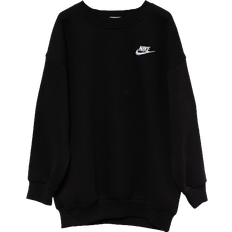 Nike Girl's Sportswear Club Fleece Oversized Sweatshirt - Black/White