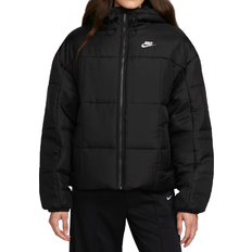 26 - Dame - Lynlås Jakker Nike Sportswear Classic Puffer Therma-FIT Loose Hooded Jacket Women's - Black/White