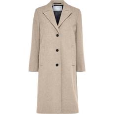 Selected Beige Overtøj Selected Alma Single Button Coat - Sand Shell