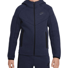 Overdele Nike Boy's Sportswear Tech Fleece Full-Zip Hoodie - Obsidian Heather/Black/Black (FD3285-473)