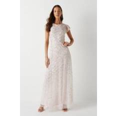 Coast Dame Tøj Coast Angel Sleeve All Over Sequin Bridesmaids Maxi Dress Blush